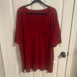 Shein Curve red tunic top. Size 4X